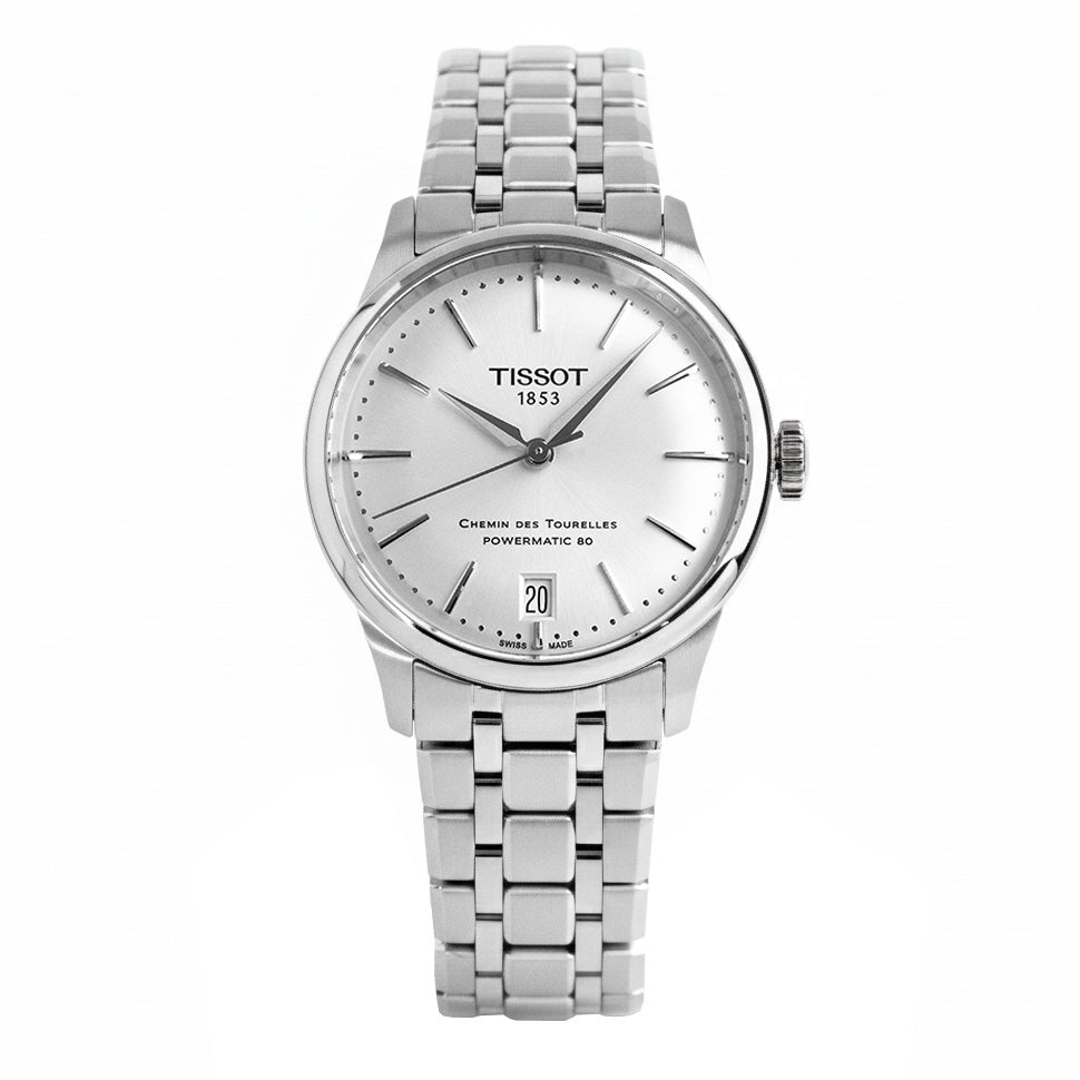 Tissot Chemin des Tourelles Powermatic 80 Ladies' Silver Watch T1392071103100