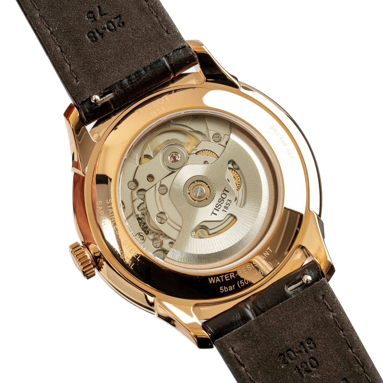 Tissot Men's 39mm Chemin Des Tourelles Powermatic 80 Brown Watch T1398073603100