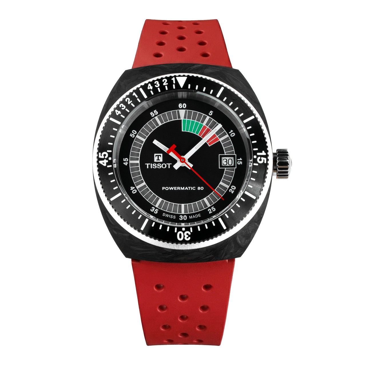 Tissot Men's Automatic Diver Watch 41mm Sideral Powermatic 80 Red