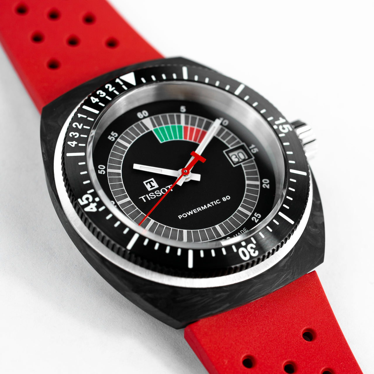 Tissot Men's Automatic Diver Watch 41mm Sideral Powermatic 80 Red