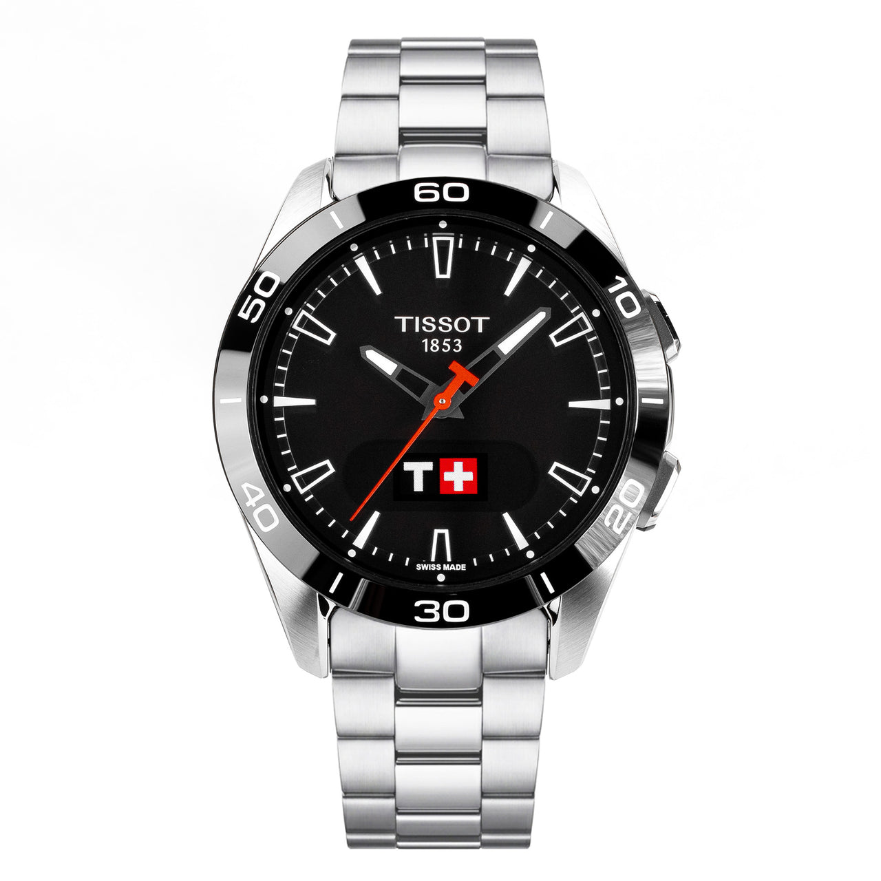 Tissot Men's Solar Smartwatch 44mm T-Touch Connect Sport Silver Black