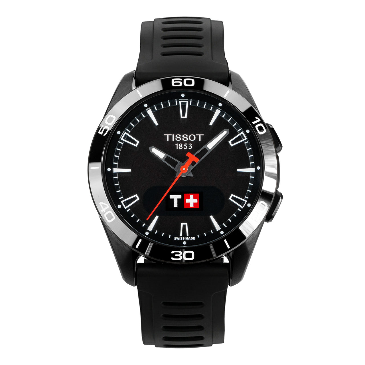 Tissot Men's Solar Smartwatch 44mm T-Touch Connect Sport Black Rubber