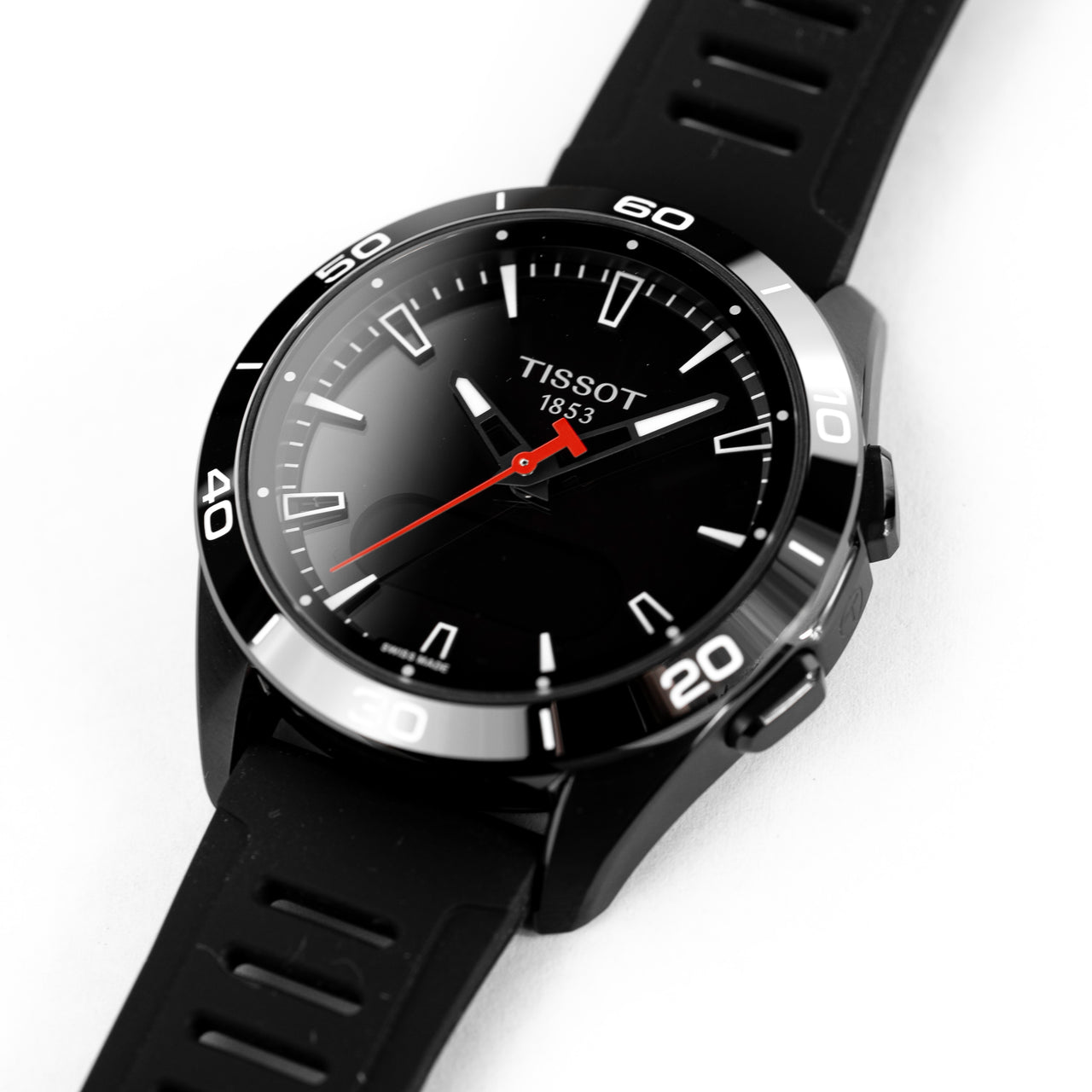 Tissot Men's Solar Smartwatch 44mm T-Touch Connect Sport Black Rubber