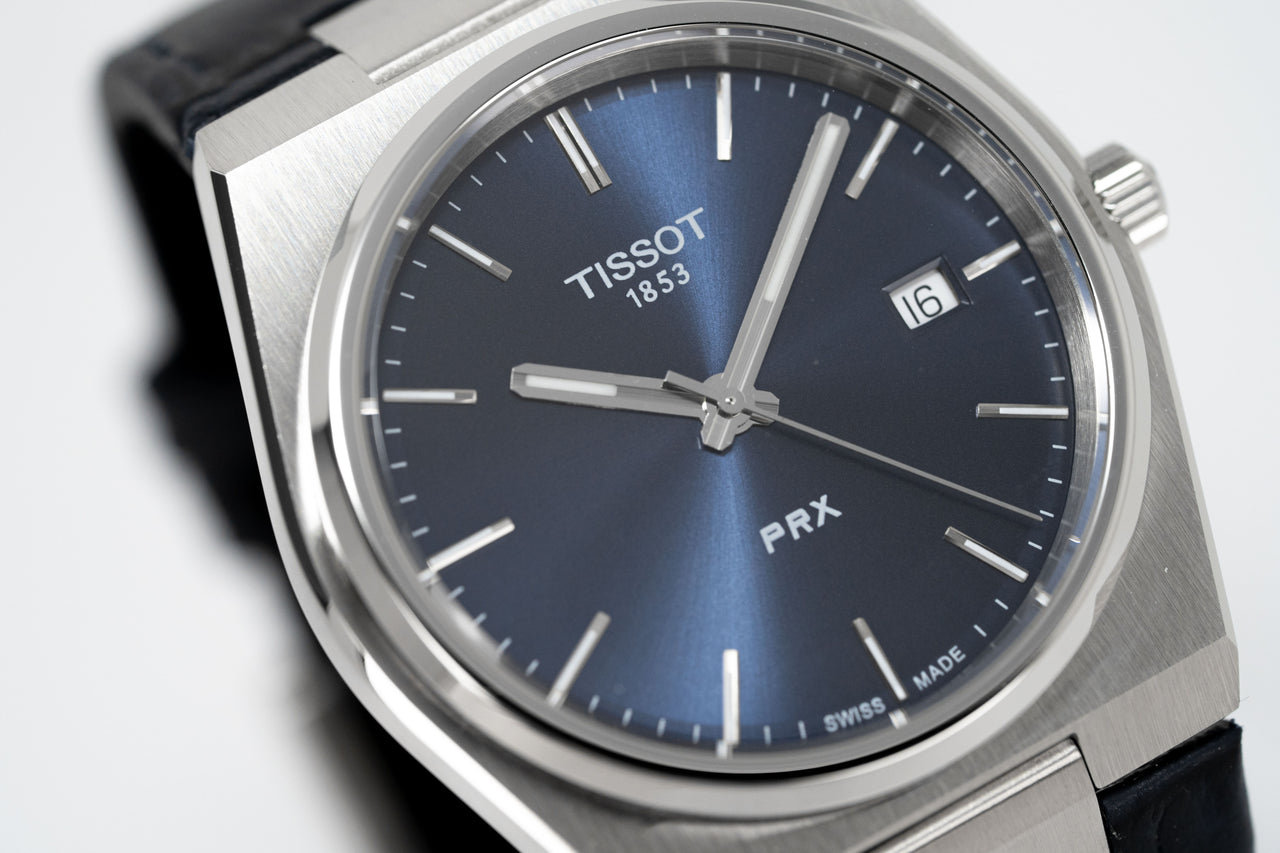 Tissot Men's Watch PRX Blue Leather T1374101604100