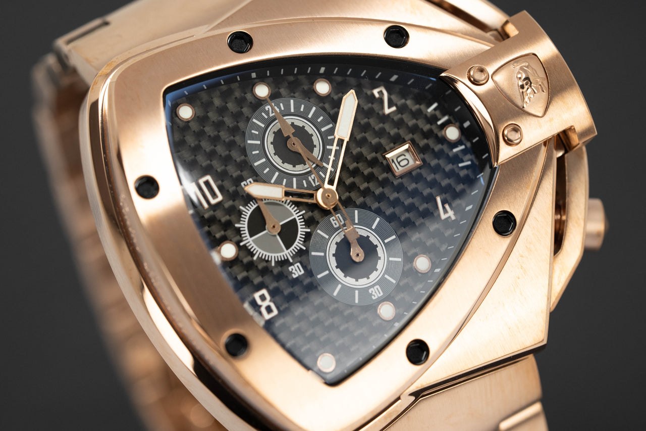 Tonino Lamborghini Men's Chronograph Watch Spyder Horizontal Rose Gold T20SH-C-B