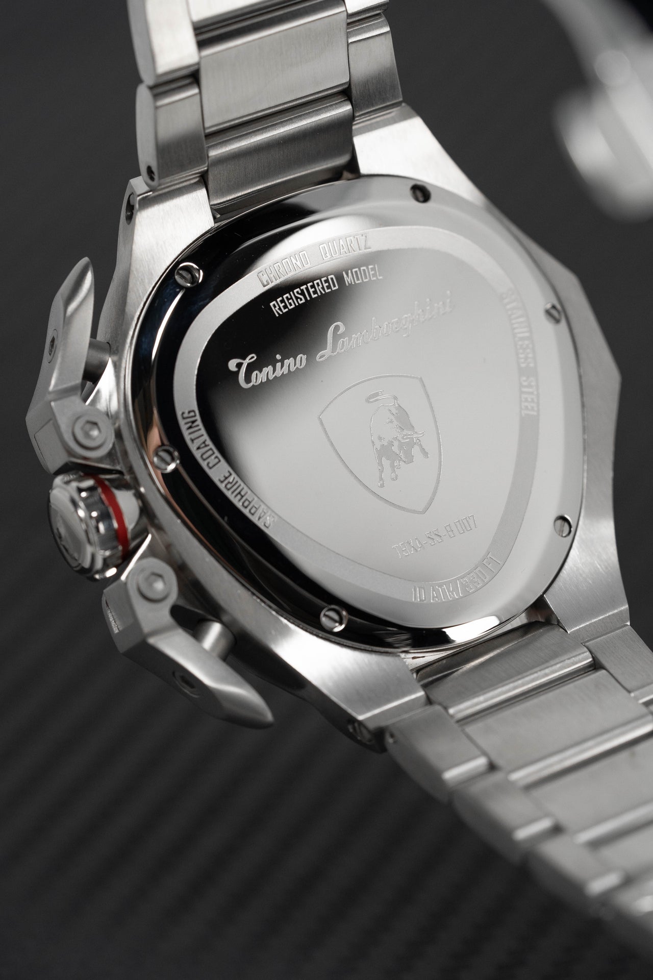 Tonino Lamborghini Spyder X SS Chronograph Date Steel Red T9XA-SS-B