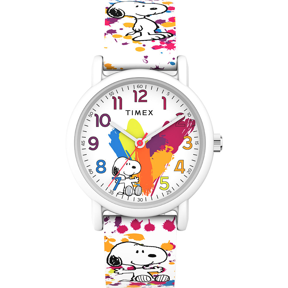 Timex Peanuts Weekender Color Rush Unisex White Watch TW2V77600