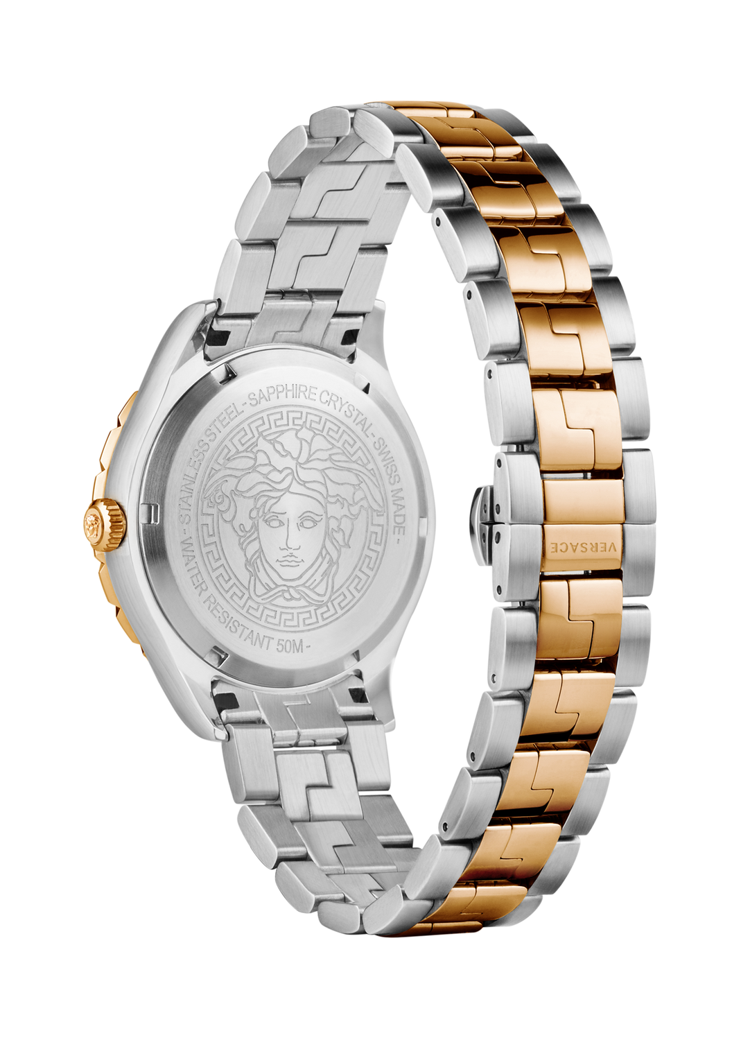 Versace Men's Watch Hellenyium GMT Green Two-Tone Rose Gold Bracelet V11050016