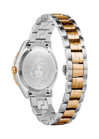 Thumbnail for Versace Men's Watch Hellenyium GMT Green Two-Tone Rose Gold Bracelet V11050016