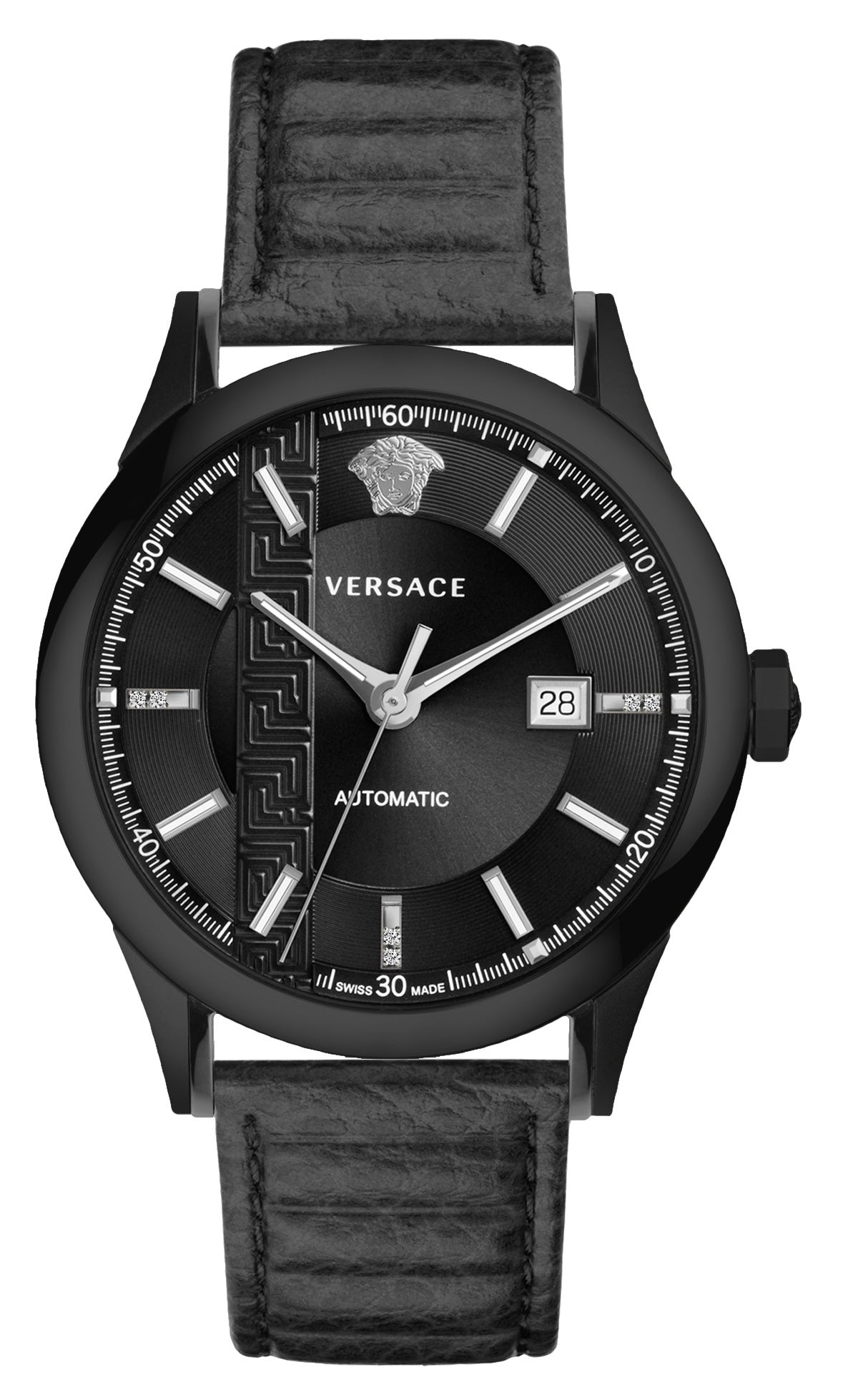 Versace Men's Watch Aiakos 44mm Automatic Black Diamond V18030017