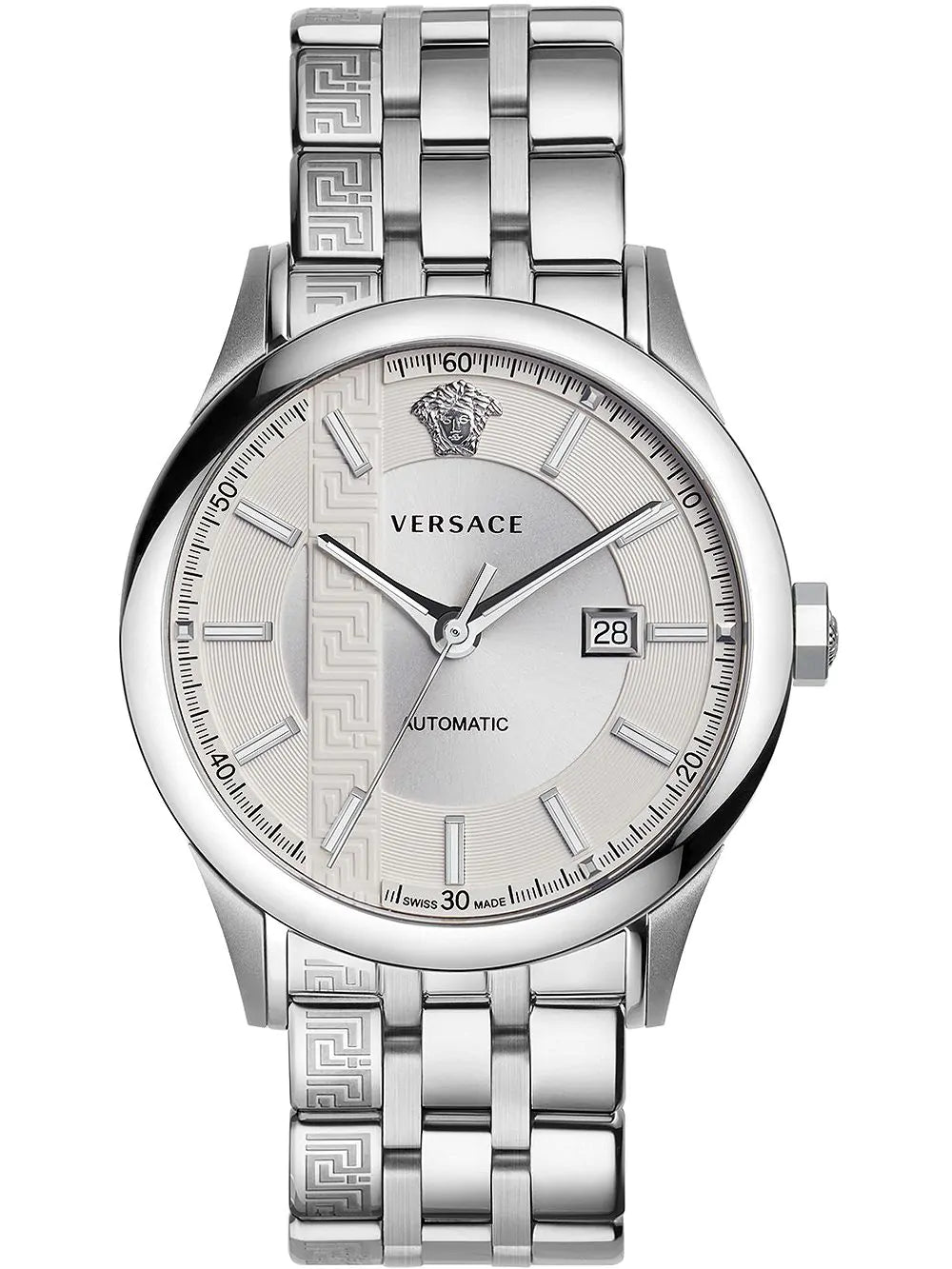 Versace Men's Watch Aiakos 44mm Automatic White Bracelet V18040017