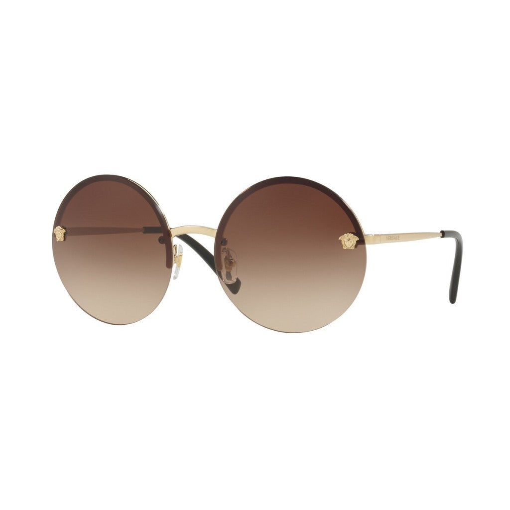 Versace Women's Sunglasses Round Gold/Brown VE2176125213