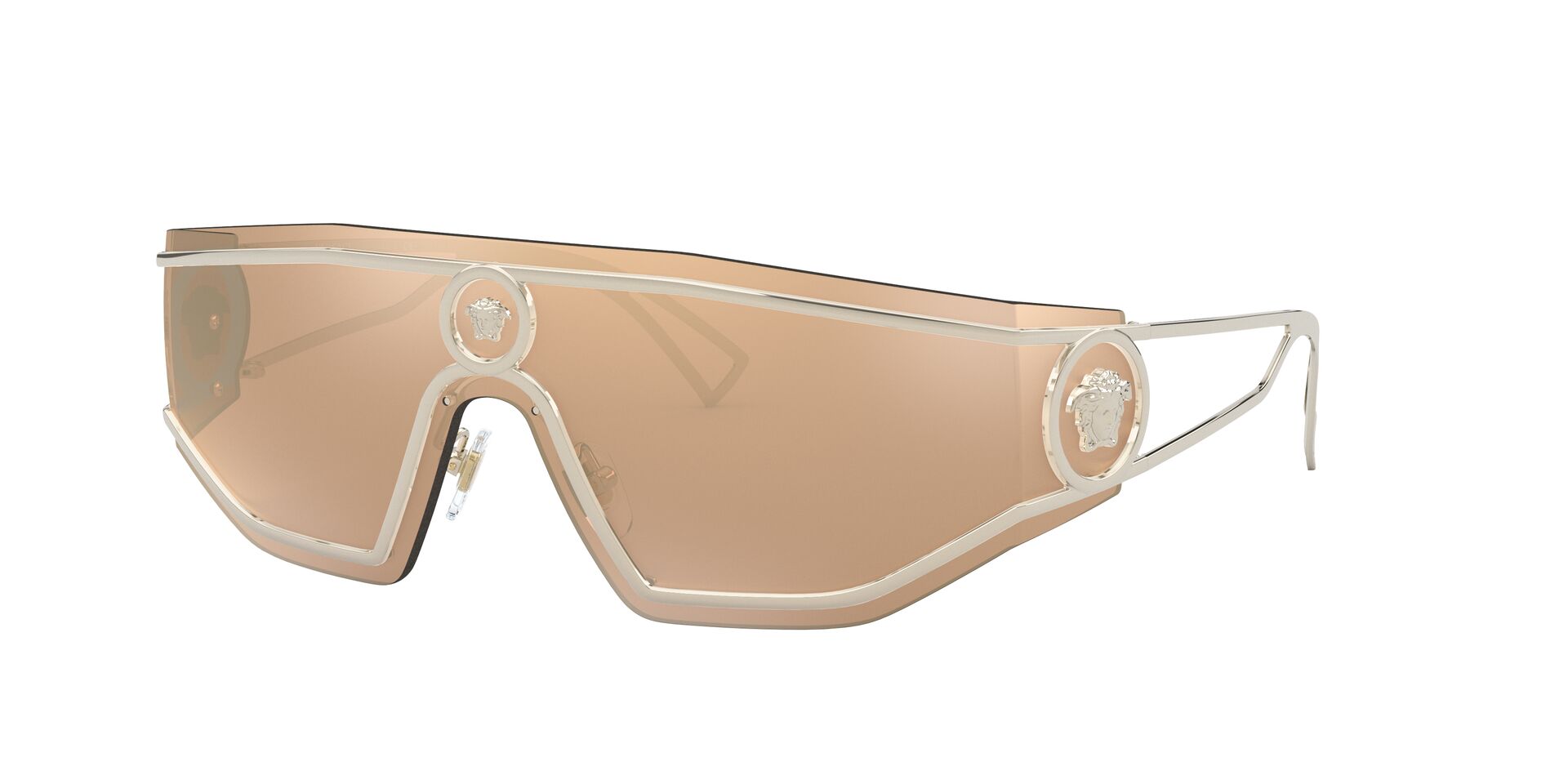Versace Unisex Sunglasses Rimless Shield Gold VE222612527P