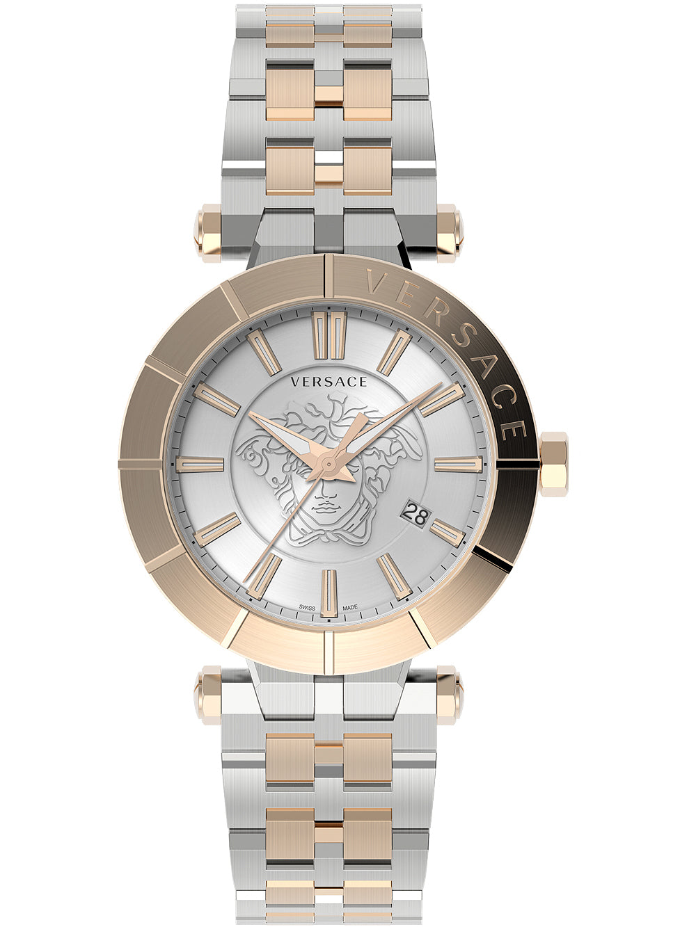 Versace Men's Watch V-Race 43mm White Two-Tone Bracelet VE2B00521