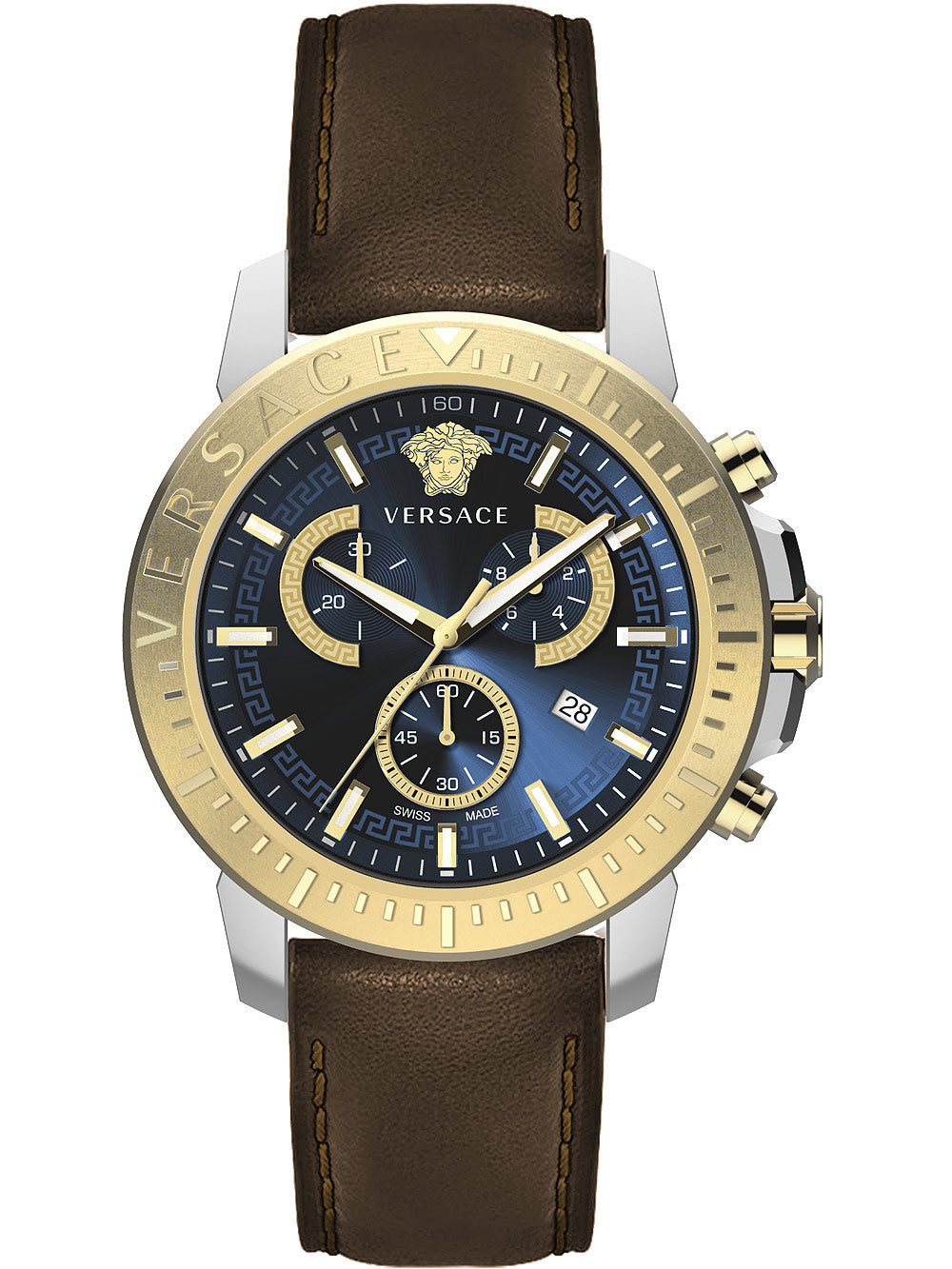 Versace Men's Watch New Chrono 45mm Blue VE2E00221