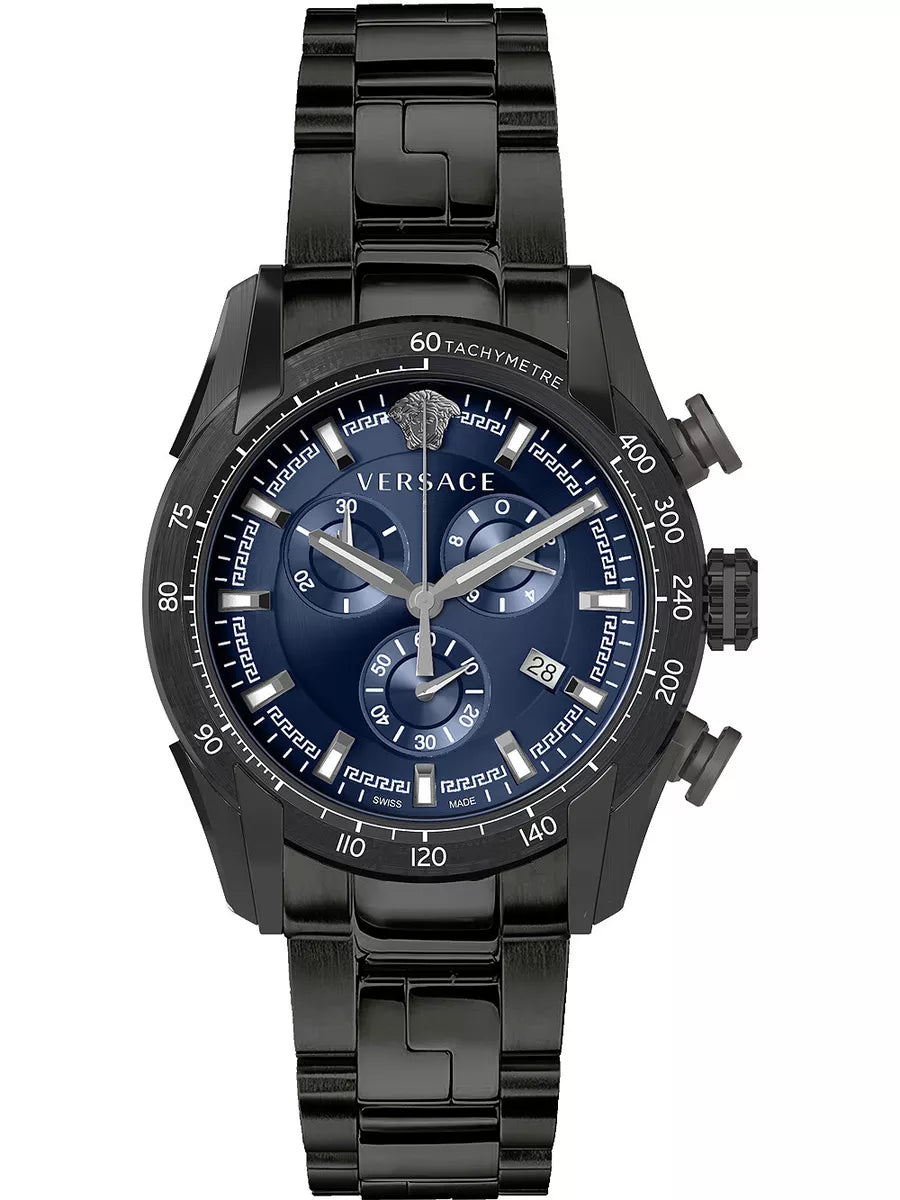 Versace Men's Watch V-Ray 44mm Blue Black Bracelet VE2I00521