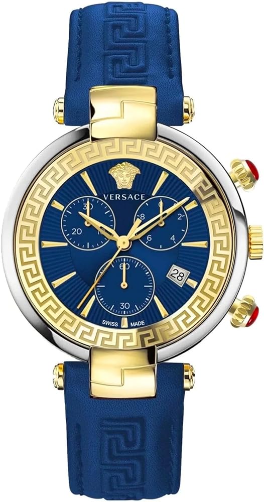 Versace Men's Watch Revive Chrono 41mm Blue Gold VE2M00221