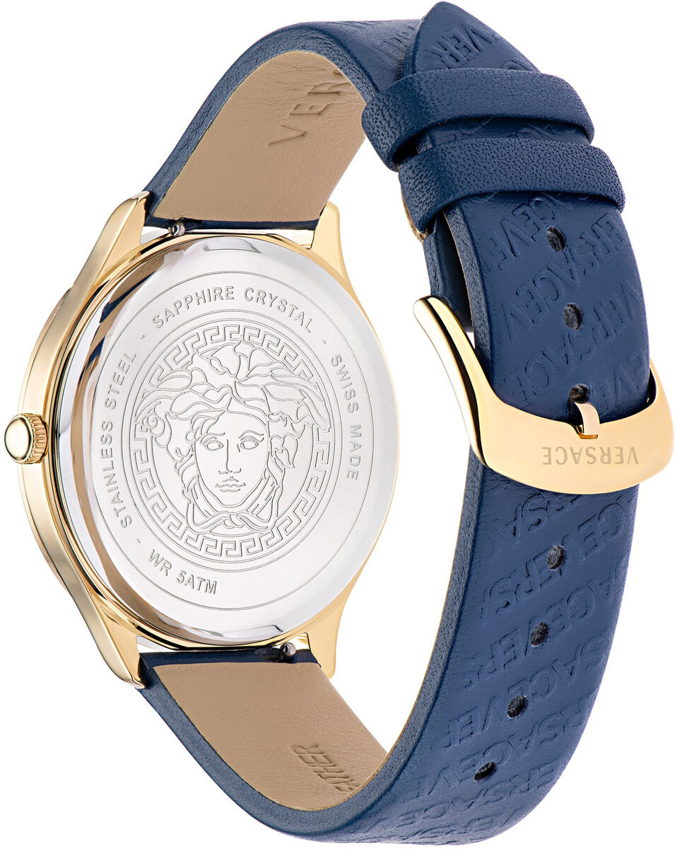Versace Ladies Watch Logo Halo Blue Gold VE2O00322
