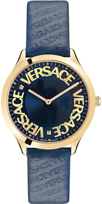Thumbnail for Versace Ladies Watch Logo Halo Blue Gold VE2O00322