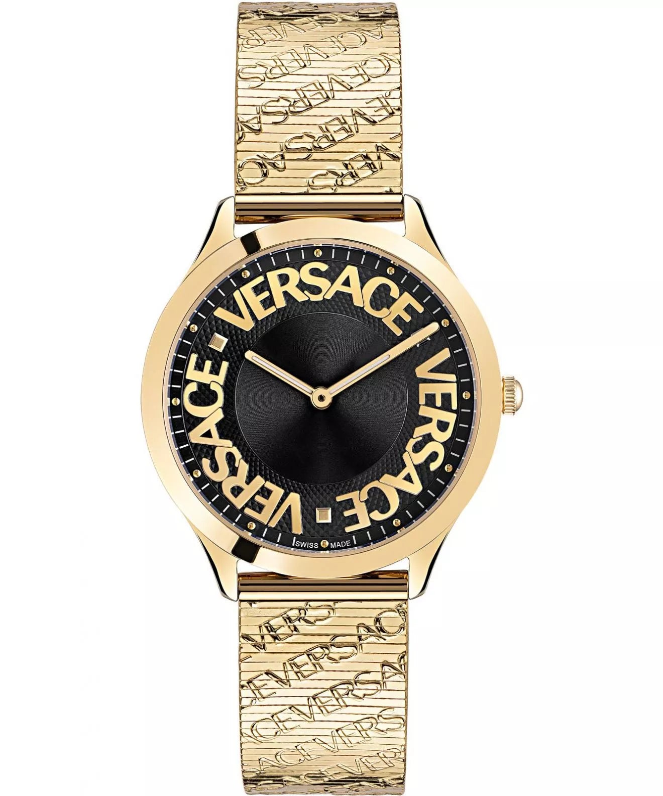 Versace Ladies Watch Logo Halo Gold Milanese Bracelet VE2O00522