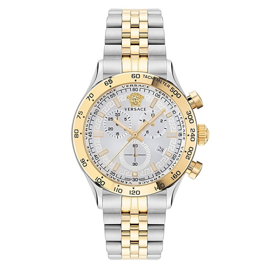 Versace Hellenyium Chronograph Men's Two-Tone 44mm Watch Watches