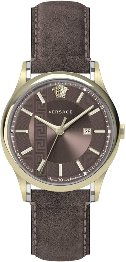Versace Men's Watch Aiakos 44mm Brown Gold VE4A00320