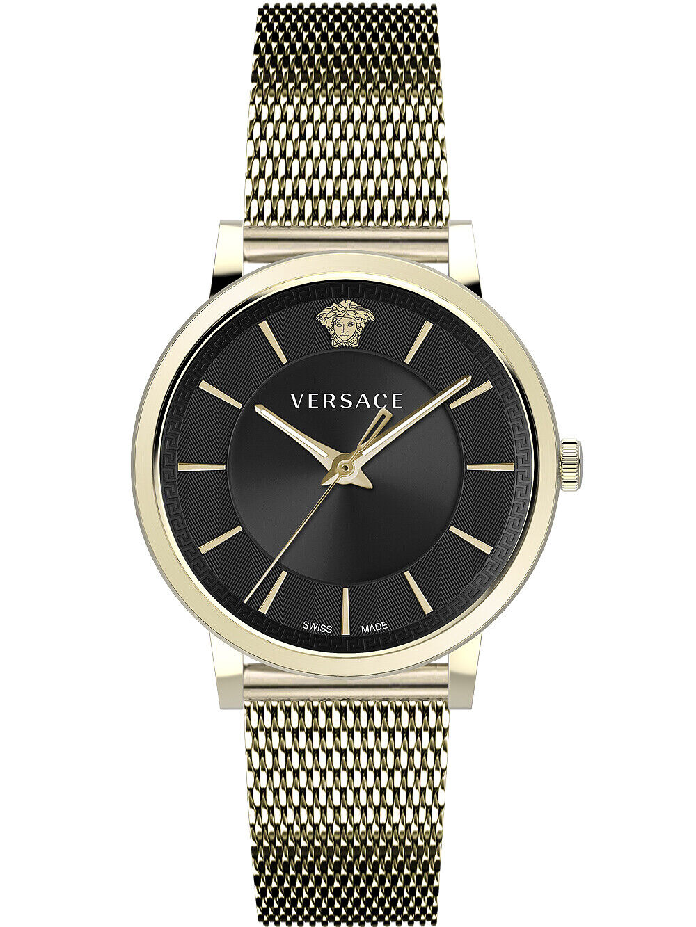 Versace Men's Watch V-Circle Black Gold Bracelet VE5A00920