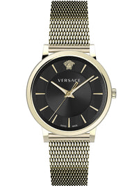 Thumbnail for Versace Men's Watch V-Circle Black Gold Bracelet VE5A00920