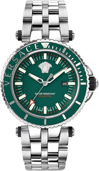 Thumbnail for Versace Men's Watch V-Race Diver 46mm Green Bracelet VEAK00721