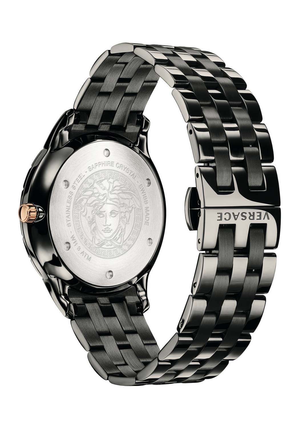 Versace Men's Watch Univers GMT Black Rose Gold Bracelet VEBK00618