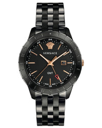 Thumbnail for Versace Men's Watch Univers GMT Black Rose Gold Bracelet VEBK00618