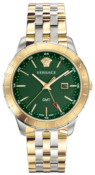 Versace Men's Watch Univers GMT Green Two-Tone Bracelet VEBK00718