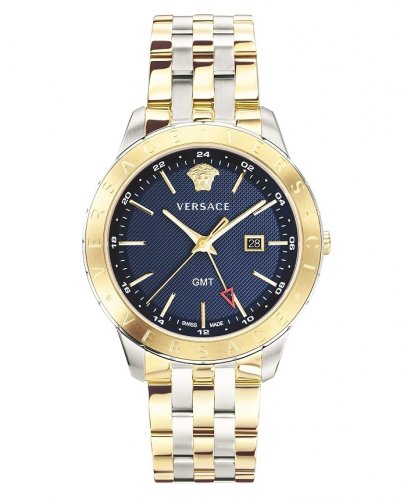 Versace Men's Watch Univers GMT Blue Two-Tone Bracelet VEBK01019