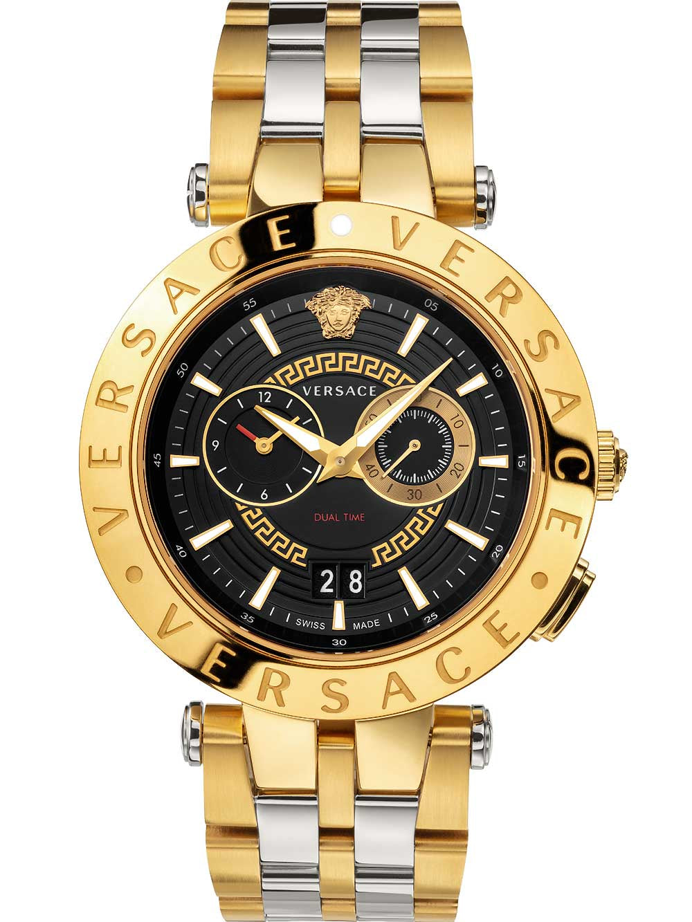 Versace Men's Watch V-Race 46mm Black Two-Tone Bracelet VEBV00519