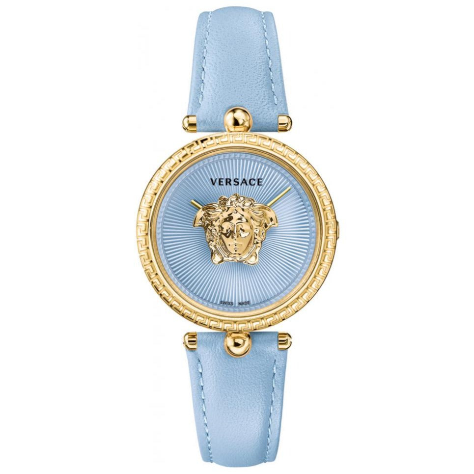 Versace Ladies Watch Palazzo Empire 34mm Light Blue Gold VECQ00918