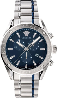 Thumbnail for Versace Men's Watch V-Chrono Blue Bracelet VEHB00519