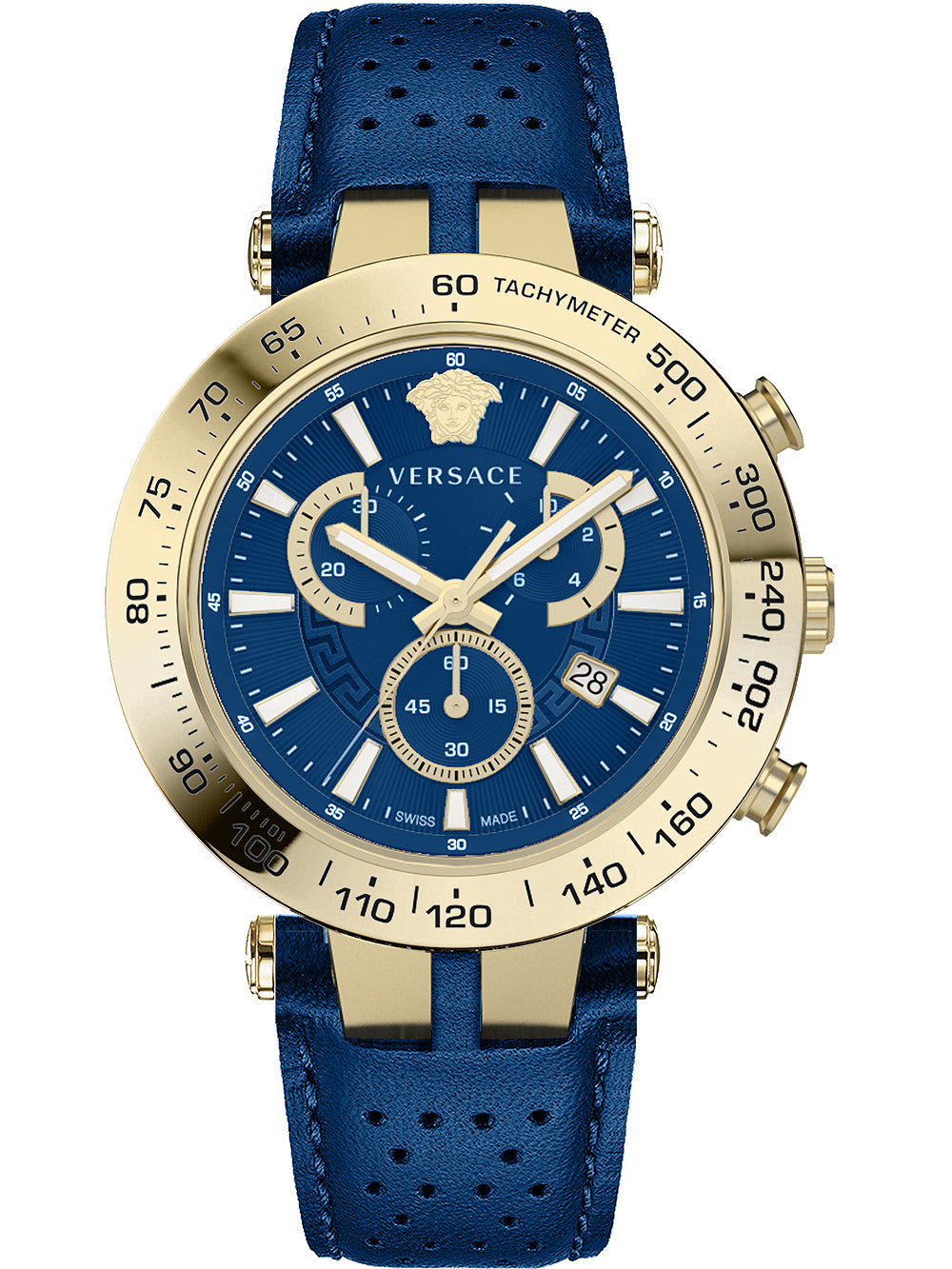 Versace Men's Watch Bold Chrono 46mm Blue Gold VEJB00322