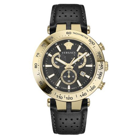 Versace Men's Watch Bold Chrono 46mm Black Gold VEJB00422