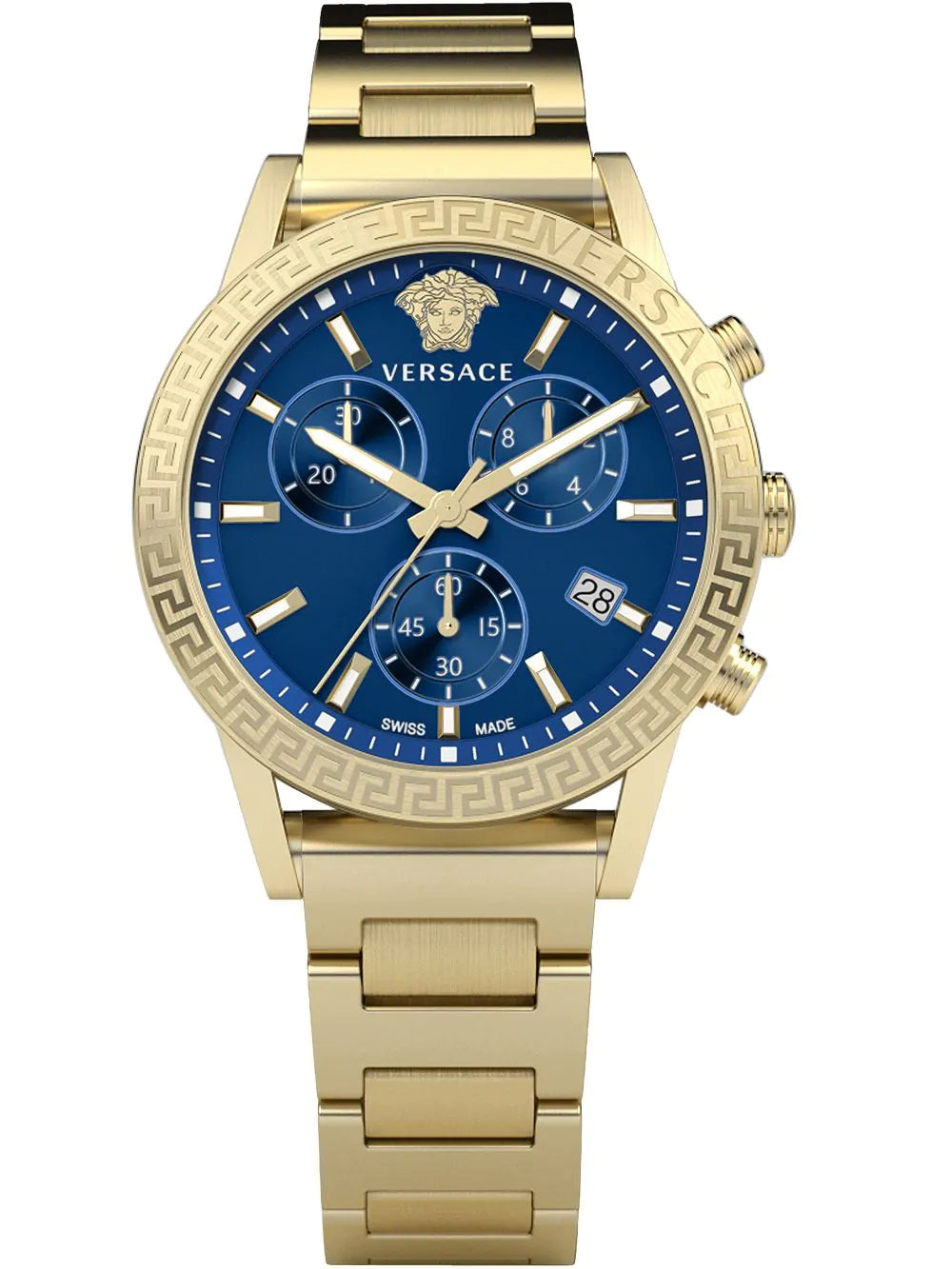 Versace Ladies Watch Sport Tech 40mm Blue Gold Bracelet VEKB00722