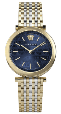 Thumbnail for Versace Ladies Watch V-Twist 36mm Blue Two-Tone Bracelet VELS01319