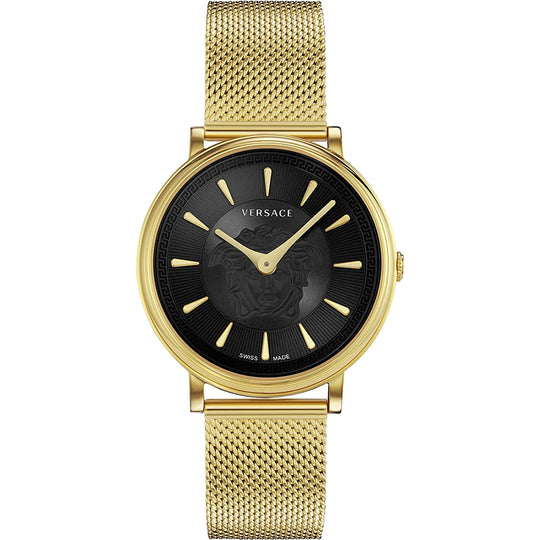 Versace dress watch VE8102119 Versace Black Medusa Gold Tone Stainless Steel V-Circle  main image 3