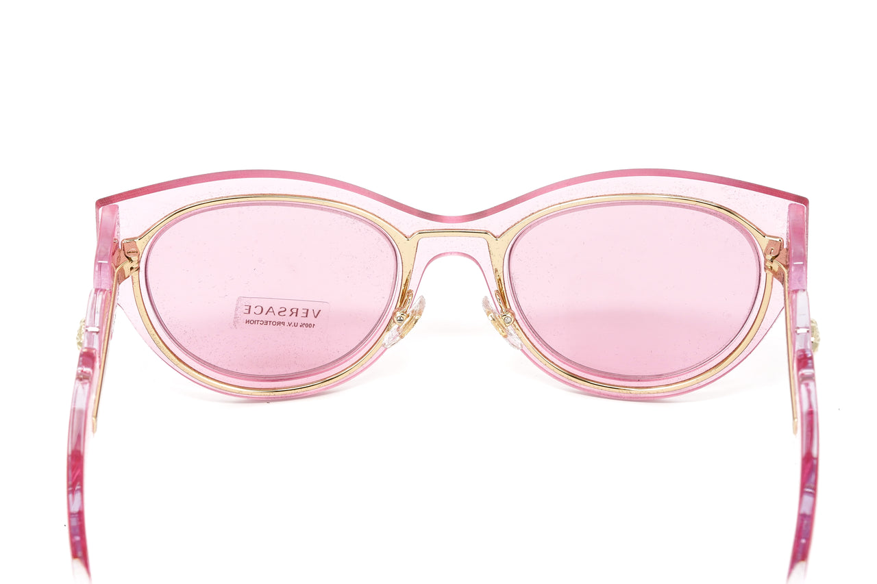 Versace Women's Sunglasses Cat Eye Transparent Pink VE2234 125284