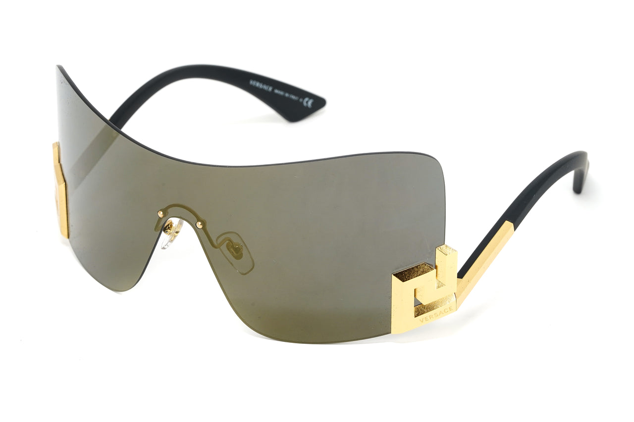 Versace Women's Sunglasses Rimless Shield Gold VE224010025A
