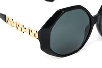 Thumbnail for Versace Women's Sunglasses Oversized Hexagonal Black/Gold VE4395GB1/87
