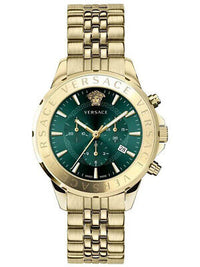 Thumbnail for Versace Men's Watch Chrono Signature Green Gold Bracelet VEV600619
