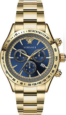 Versace Men's Watch Chrono Classic Blue Gold Bracelet VEV700619