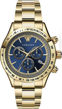 Thumbnail for Versace Men's Watch Chrono Classic Blue Gold Bracelet VEV700619