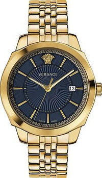 Thumbnail for Versace Men's Watch Icon Classic Blue Gold Bracelet VEV901423