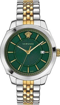 Thumbnail for Versace Men's Watch Icon Classic Green Two-Tone Bracelet VEV901623