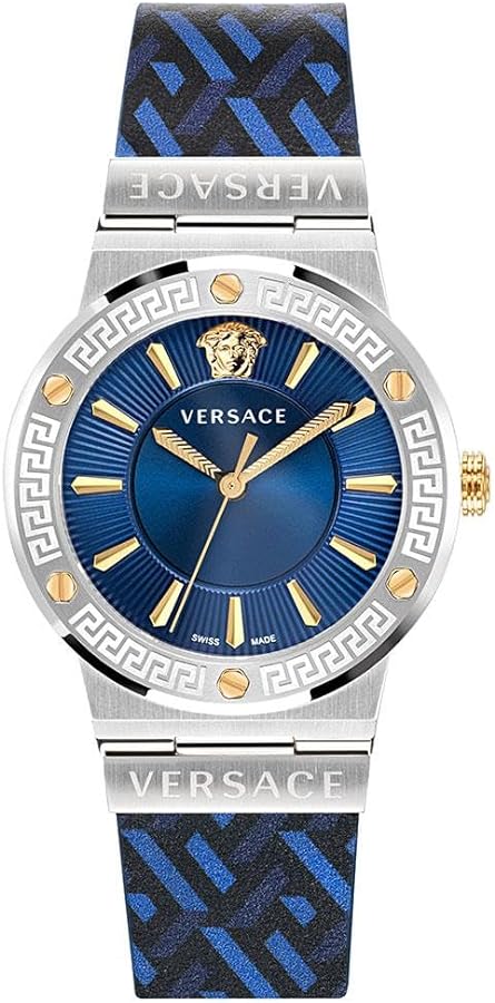 Versace Ladies Watch Greca 38mm Logo Blue VEVH01421
